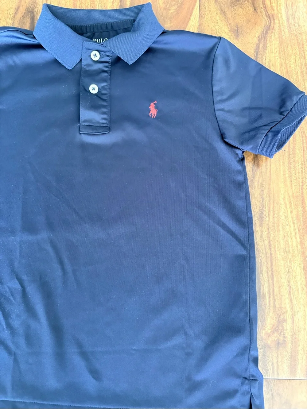 Ralph Lauren Little Boys Navy Blue Performance Polo Shirt 6 Like New Top